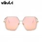 Square Luxury Sun Glasses Brand Designer Ladies Oversized Crystal Sunglasses Women Big Frame Mirror 