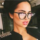 Hikulity Eyewears Vintage Cat Eye Sunglasses Women Brand Design Oversized Retro Rivet Mirror Sun Gla