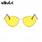 Retro Sexy Cat Eye Women Sunglasses Female Metal Frame Sunglasses Man Brand Designer Red Yellow Pink