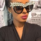 Winla New Arrival Crystal Diamond Cat Eye Sunglasses Women Luxury Brand Designer Vintage Stylish Sun