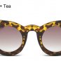 SHAUNA 9 Colors Classic Women Cateye Sunglasses Fashion Ladies Double Colors Frame Gradient/Clear Le