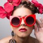SHAUNA 9 Colors Classic Women Cateye Sunglasses Fashion Ladies Double Colors Frame Gradient/Clear Le