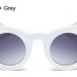 SHAUNA 9 Colors Classic Women Cateye Sunglasses Fashion Ladies Double Colors Frame Gradient/Clear Le