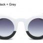 SHAUNA 9 Colors Classic Women Cateye Sunglasses Fashion Ladies Double Colors Frame Gradient/Clear Le