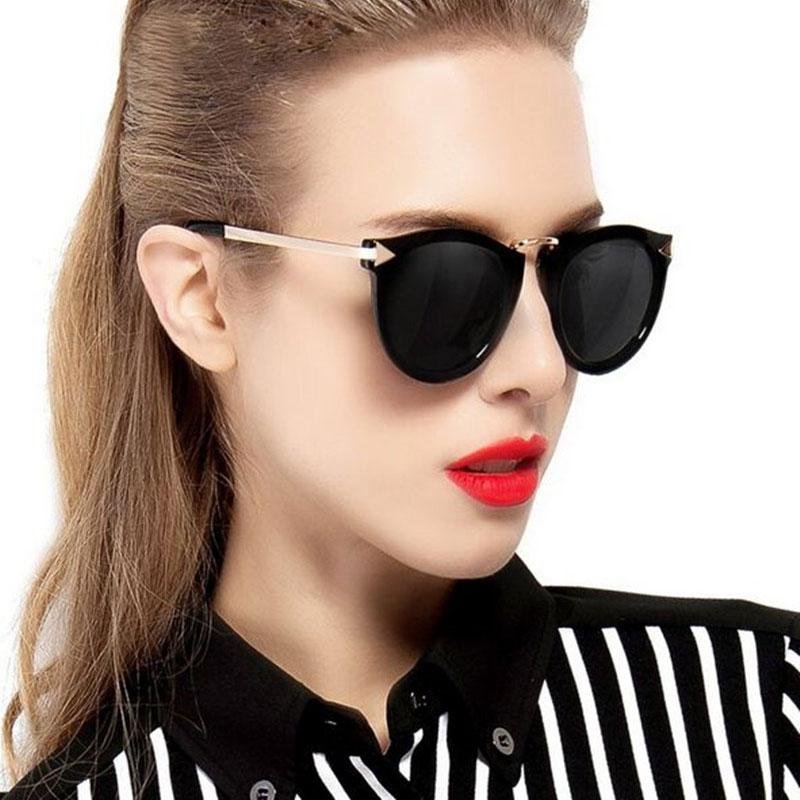 Luxury Vintage Round Sunglasses Women Brand Designer 2018 Cat Eye Sunglasses Sun Glasses For Women F