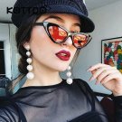 Black Small Triangle Cat Eye Frame Sunglasses Women UV400 Retro White Vintage Female Sun glasses Red