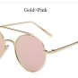 VictoryLip Round Mirror Pink Purple Brand Designer Sunglasses Lady Men Retro Metal Frame UV400 Women