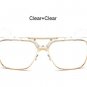 2017 Oversize Square Sunglasses Women Men Vintage Brand Designer UV400 Mirror Clear Transparent Lens