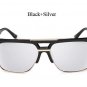2017 Oversize Square Sunglasses Women Men Vintage Brand Designer UV400 Mirror Clear Transparent Lens