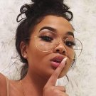 Vintage Metal Frame Eyeglass Clear Lens Sunglasses Women Gold Frame Clear Sun Glasses Retro Transpar