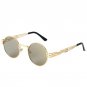 Round Steampunk Clear Lens Sun Glasses For Women Alloy Frame Retro Vintage Sunglasses Mens Brand Des