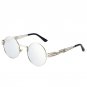 Round Steampunk Clear Lens Sun Glasses For Women Alloy Frame Retro Vintage Sunglasses Mens Brand Des
