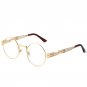 Round Steampunk Clear Lens Sun Glasses For Women Alloy Frame Retro Vintage Sunglasses Mens Brand Des