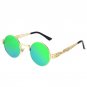 Round Steampunk Clear Lens Sun Glasses For Women Alloy Frame Retro Vintage Sunglasses Mens Brand Des