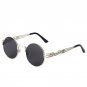 Round Steampunk Clear Lens Sun Glasses For Women Alloy Frame Retro Vintage Sunglasses Mens Brand Des