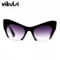 Fashion Brand Designer Cat Eye Sunglasses Women Half Rim Sun Glasses Half Frame Gradient Lens Women 