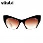 Fashion Brand Designer Cat Eye Sunglasses Women Half Rim Sun Glasses Half Frame Gradient Lens Women 