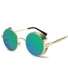 Classic Gothic Steampunk Men Sunglasses Coating Mirrored Sunglasses Round Circle Sun Glasses Retro V