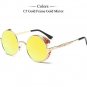 Classic Gothic Steampunk Men Sunglasses Coating Mirrored Sunglasses Round Circle Sun Glasses Retro V
