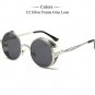 Classic Gothic Steampunk Men Sunglasses Coating Mirrored Sunglasses Round Circle Sun Glasses Retro V