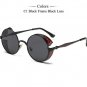 Classic Gothic Steampunk Men Sunglasses Coating Mirrored Sunglasses Round Circle Sun Glasses Retro V