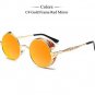 Classic Gothic Steampunk Men Sunglasses Coating Mirrored Sunglasses Round Circle Sun Glasses Retro V