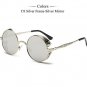Classic Gothic Steampunk Men Sunglasses Coating Mirrored Sunglasses Round Circle Sun Glasses Retro V