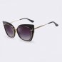Winla High Quality Women Cat Eye Sunglasses Fashion Style Reflective Mirror Sunglasses Metal Frame G