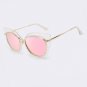 Winla High Quality Women Cat Eye Sunglasses Fashion Style Reflective Mirror Sunglasses Metal Frame G