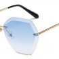 SHAUNA Women Rimless Square Sunglasses Fashion Ladies Pink Gradient Lens Glasses UV400