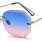 SHAUNA Women Rimless Square Sunglasses Fashion Ladies Pink Gradient Lens Glasses UV400