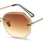 SHAUNA Women Rimless Square Sunglasses Fashion Ladies Pink Gradient Lens Glasses UV400