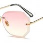 SHAUNA Women Rimless Square Sunglasses Fashion Ladies Pink Gradient Lens Glasses UV400