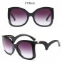 Luxury Brown Brand Designer Women Cat Eye Sunglasses Lady Curved Legs Fashion Retro Sun Glasses For 