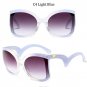 Luxury Brown Brand Designer Women Cat Eye Sunglasses Lady Curved Legs Fashion Retro Sun Glasses For 