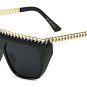 SHAUNA 8 Colors Fashion Large Frame Personalized Hand Made Woven Sunglasses Cool Women Metal Chain D