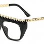 SHAUNA 8 Colors Fashion Large Frame Personalized Hand Made Woven Sunglasses Cool Women Metal Chain D