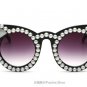 Luxury Designer Oversized Women Pearl Sun Glasses Cat eye Diamond Large Shades Fashion Classic Uniqu