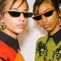 MOLNIYA 2018 Triangle Small Cat Eye Sunglasses Sexy Women Film Lens Cateye Frame Black Red Tint Sun 