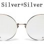 New Famous Brand Designer Cat Eye Sunglasses Women FeMale Korea Metal Frame Ladies  Mirror Oversized