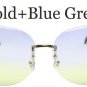 Oversized Clear Sunglasses Women Rimlesss Eyewear Brand Designer Lady Optics Transparent Sun Glasses