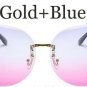 Oversized Clear Sunglasses Women Rimlesss Eyewear Brand Designer Lady Optics Transparent Sun Glasses