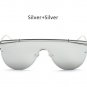 2017 New Oversized Women Flat Top Sunglasses Fashion Korea Steampunk Mirror Sun Glasses Brand Design