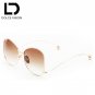 DOLCE VISION 2018 Oval Ladies Sunglasses Fashion Designer Brand Shades Female Oversized Frame Pink M