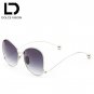 DOLCE VISION 2018 Oval Ladies Sunglasses Fashion Designer Brand Shades Female Oversized Frame Pink M