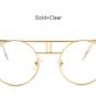 TSHING Vintage Metal Frame Steampunk Sunglasses Women Brand Designer Gothic Round Mirror Sun glasses
