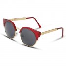 2017 New Fashion Retro Designer Women Round Circle Glasses Cat Eye Semi-Rimless Vintage Sunglasses G