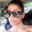 2018 Newest Oversized Square Sunglasses Women Luxury Brand Designer Red Green Sun Glasses Female Vin