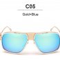VictoryLip Oversized Men Women Square Sunglasses Brand Designer Mirror Sun Glasses Metal Frame Vinta