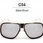VictoryLip Oversized Men Women Square Sunglasses Brand Designer Mirror Sun Glasses Metal Frame Vinta